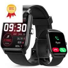 Smart Watch for Men, Alexa Built-in 1.85" HD Touchscreen Fitness small, Black