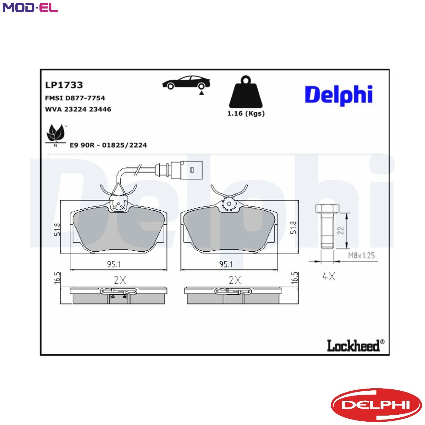 BRAKE PAD SET DISC BRAKE LP1733 FOR VW CARAVELLE/EUROVAN/IV/Bus/TRANSPORTER/Mk
