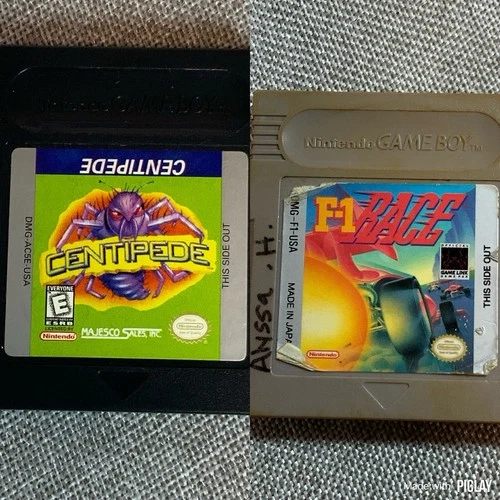 Game Boy Centipede F1 Race Authentic GB GBC Bundle
