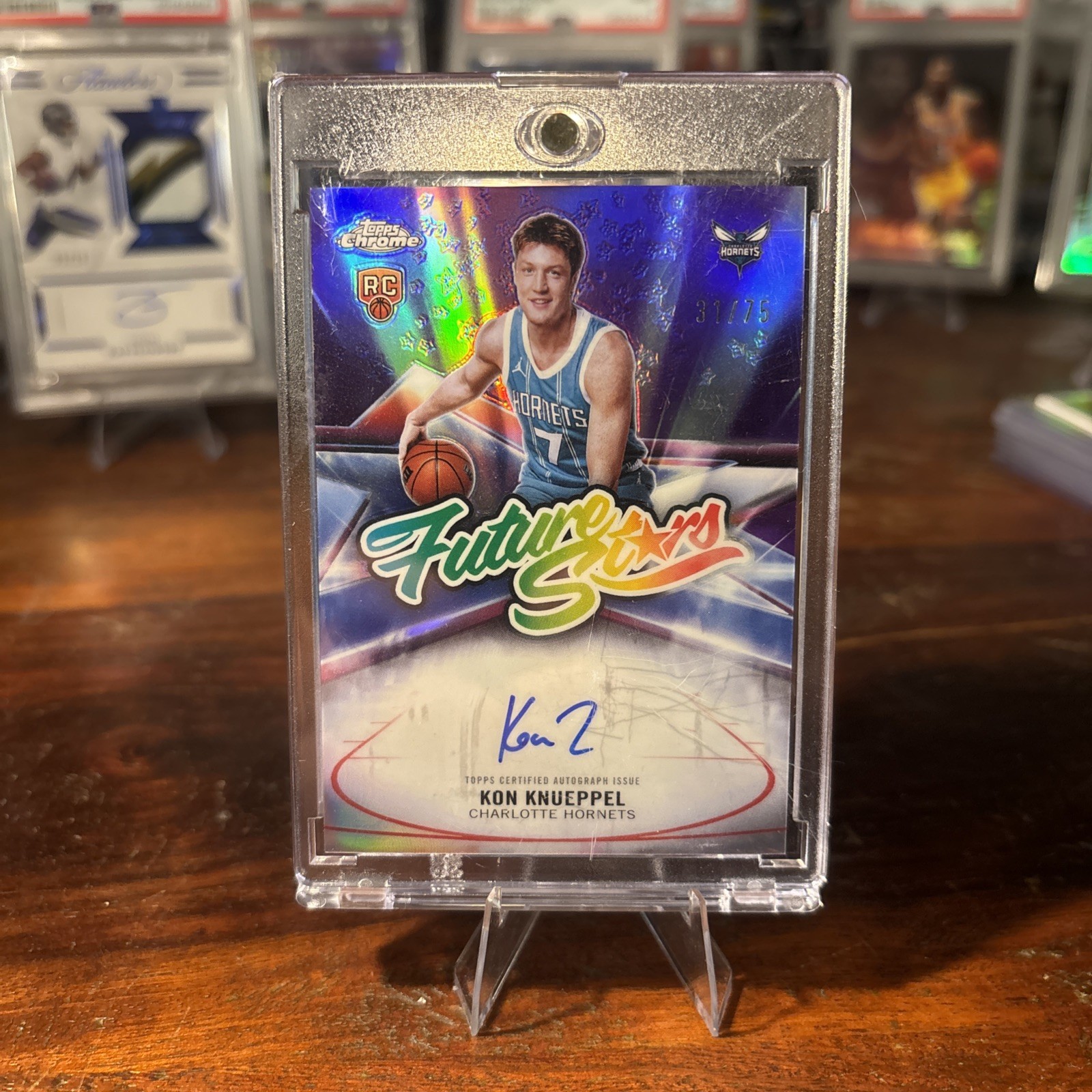 2025-26 Topps Chrome Kon Knueppel Future Stars Purple Refractor /75 RC Auto RC