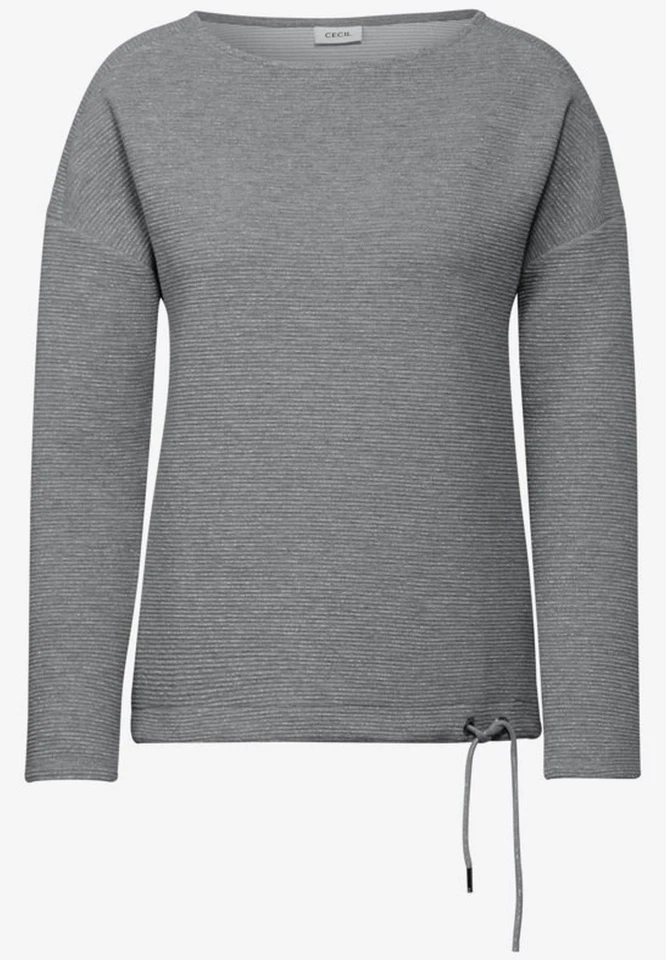 Cecil Glänzendes Langarmshirt in der Farbe Platinum Grey - Bild 4 von 4