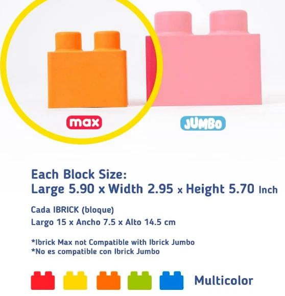 Bloques de construcción grandes de goma espuma IBRICK MAX 24 creativos, educativos. NUEVO Foto 3 de 4