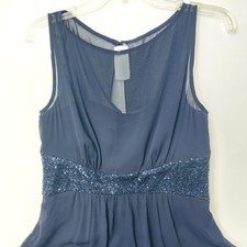 CHAPS Navy Blue Sequin Waist Formal Gown - MOB MOG - 16 - NEW - MSRP$140