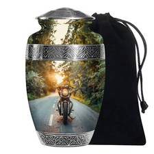 Biker's Paradise Funeral Urn for Human Ashes Adult Male  Female, 10 Inch 