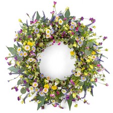 Yawwind 22 Inches Summer Wreaths for Front Door Green Pink, Yellow,