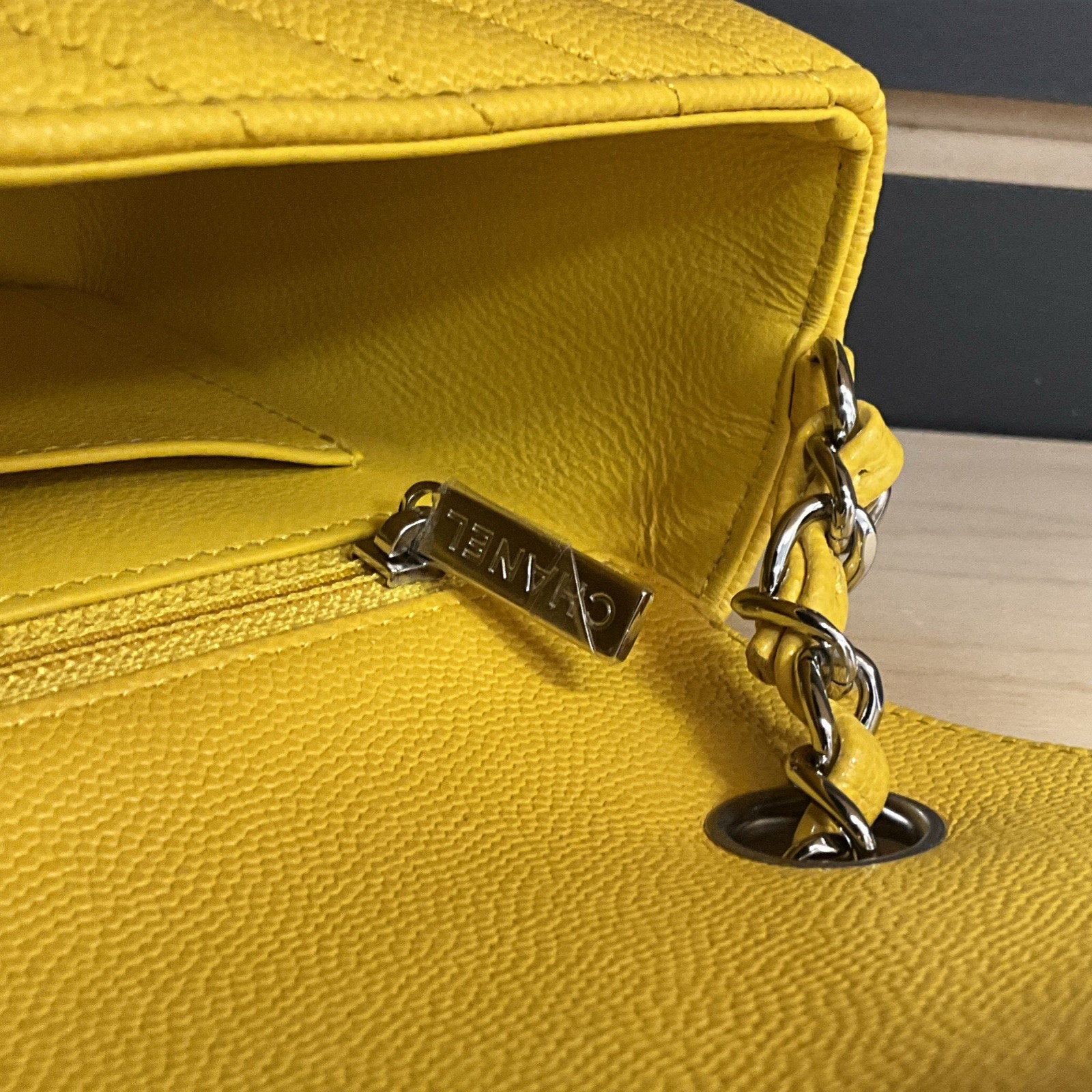 Chanel Yellow Mini Rectangular Flap Bag - image 11