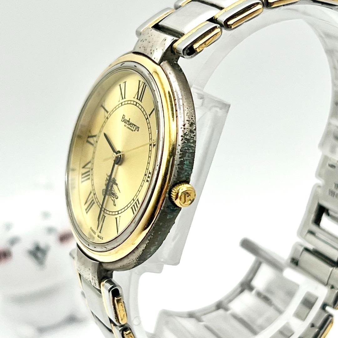 Burberrys Watch 8000 Roman Quartz 18k Gold Plated St.steel T4114