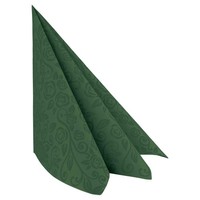 250X Servietten Airlaid 40X40Cm 1/4 -Falz Mit Rosenmuster DunkelgrüN