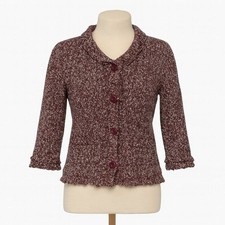 INC International Concepts Maroon Speckled Cardigan Button Down Large 90s Y2K