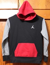 Nike Air Jordan Hoodie Brooklyn Fleece Pullover Black Boys Youth Small YS 8-10