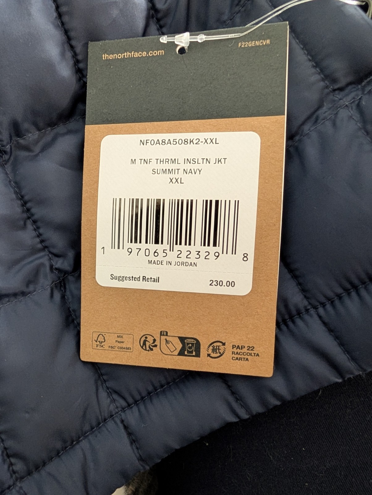 NWT Men's North Face Thermalball Eco Insulated Puffer Jacket XXL 2XL Navy $230 thumbnail 4