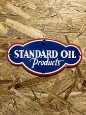 Vintage Standard Oil Products Porcelain Gas Pump Lubester Plate Sign Very Nice