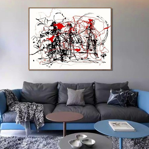 Framed Canvas Abstract Series#6 by Jackson Pollock Giclee Print Art 24"x32" - Picture 3 of 8