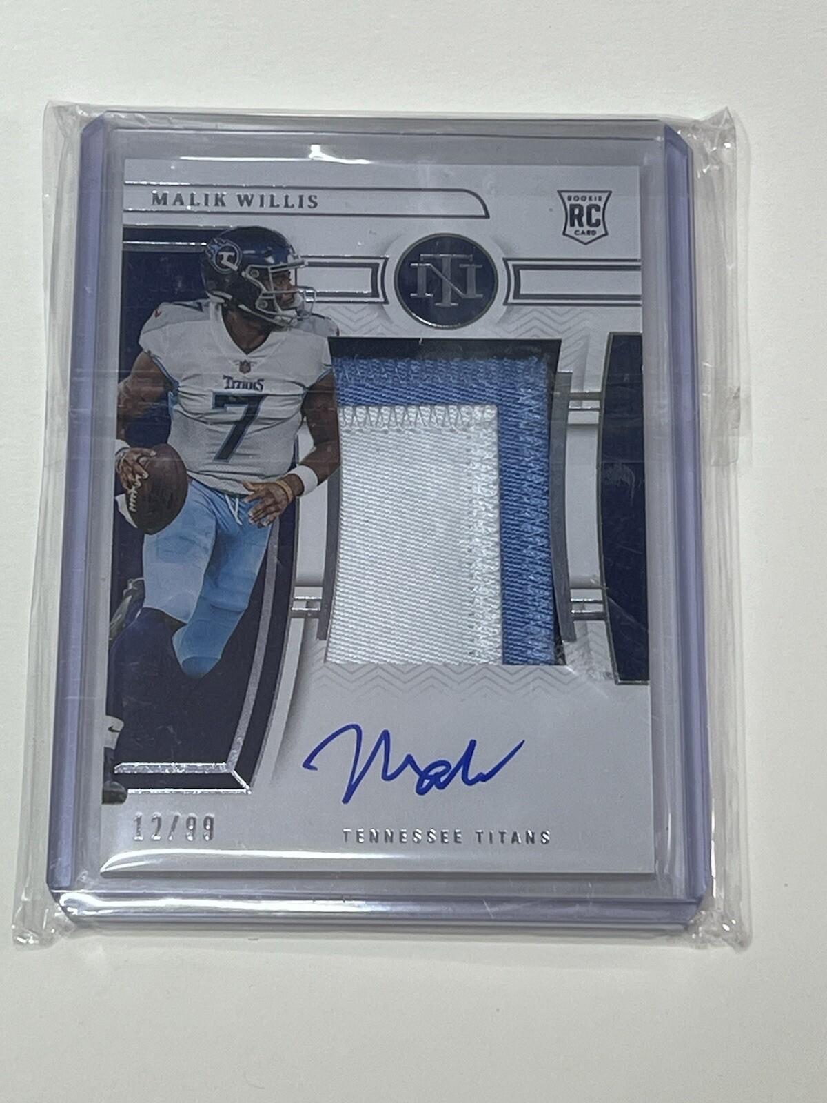 2022 National Treasures - Malik Willis RPA Rookie Patch Auto #/99 Nm-Mt #157 