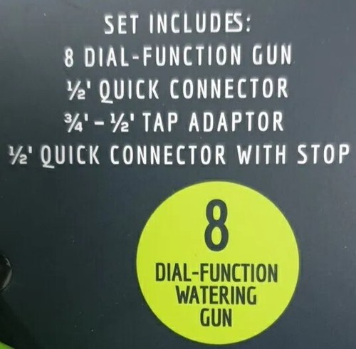 Multi-Spray Water Gun Set 8 Pattern Garden Adjustable With Connectors Soft Grip - Picture 9 of 12