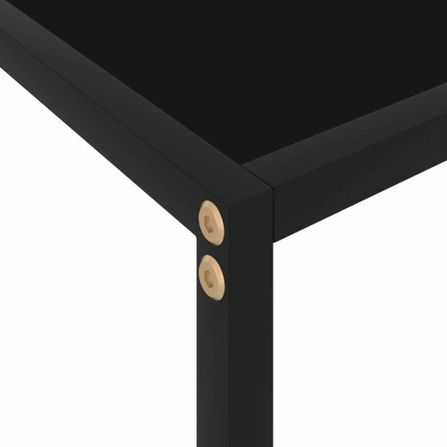 Console Table Black 31.5"x13.8"x29.5" Tempered Glass vidaXL - Picture 5 of 7