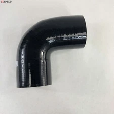 EMUSA 2.25" Black 90 Degree Silicone hose Coupler 4 layer polyester high
