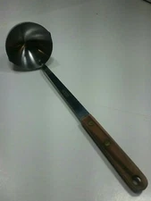 Vintage Robinson Knife Co Stainless Steel Ladle w/ Wood Handle & Brass Rivets 