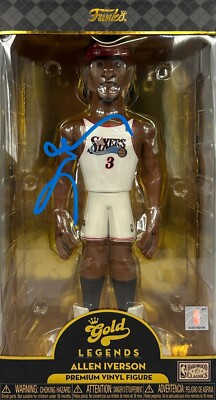 Allen Iverson autographed signed Gold Legends funko pop