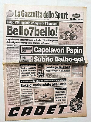 Gazzetta dello Sport 9 August 1993 Water Polo Settebello Italy Wins Europeans