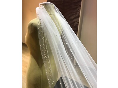 Bridal veil with beaded rhinestones Beads for bride free ship