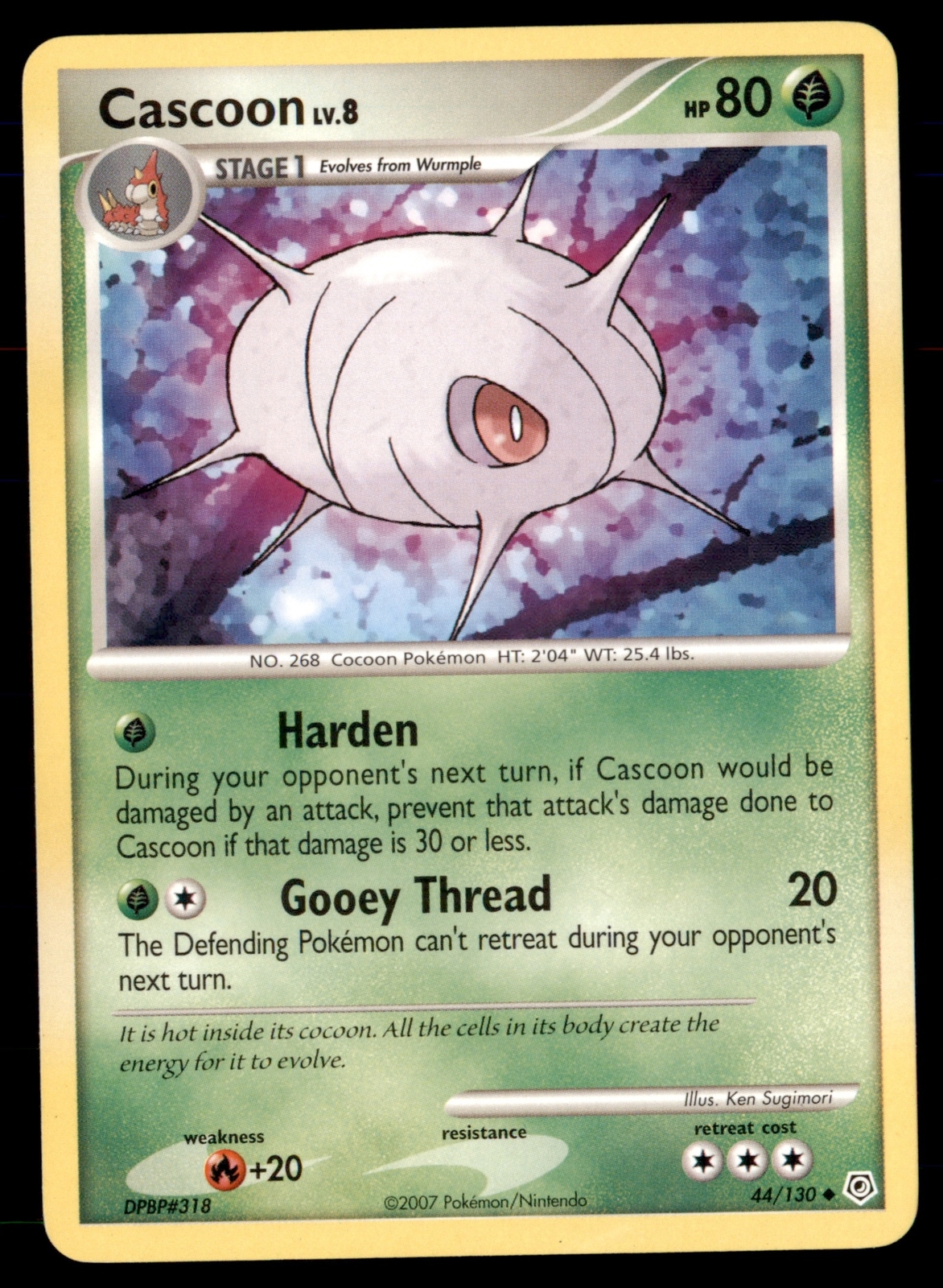 Pokemon Card Cascoon LV.8 Diamond & Pearl 44/130 NEAR MINT Non Holo Uncommon TCG