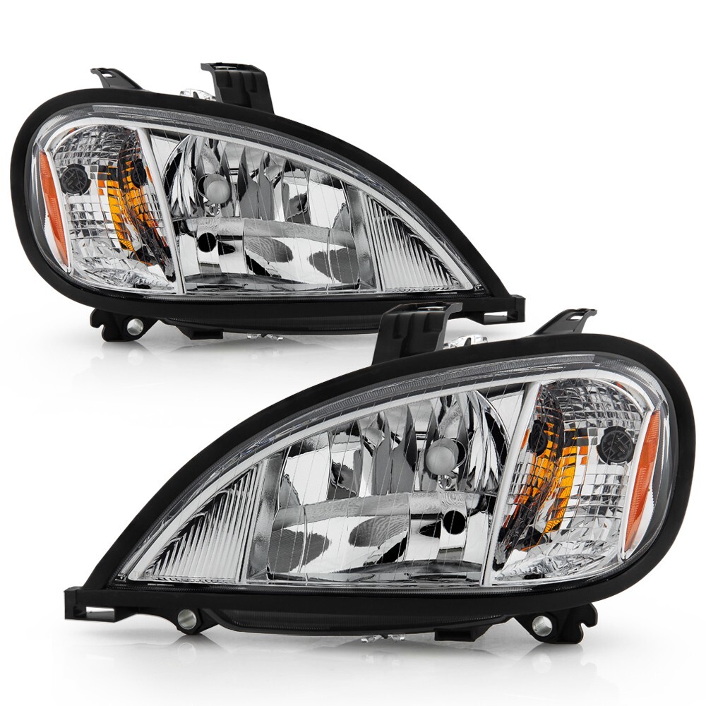 Chrome Clear Lens Driving Headlight For 2004-2017 Freightliner Columbia Pair Set