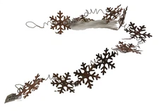 Primitive Rusty Wire Metal Snowflake Garland 6 ft 2.25" Craft Wedding Shapes