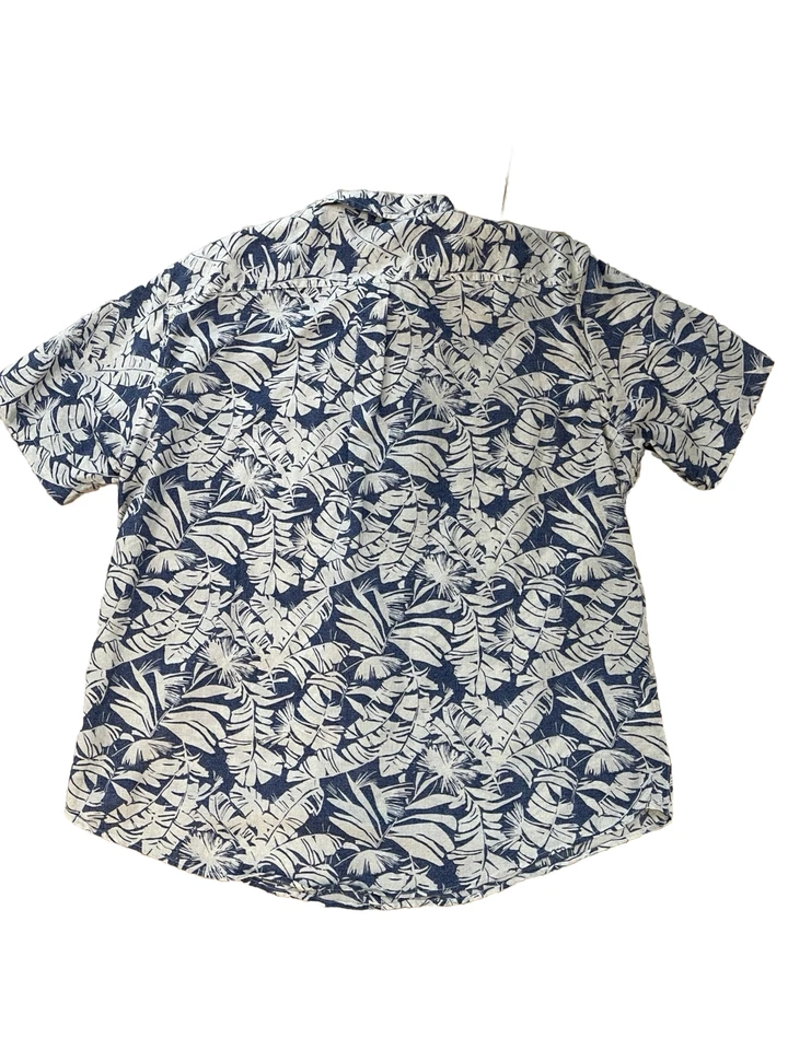 Eddie Bauer Men’s Blue Hawaiian Floral Classic Fit Relaxed Short Sleeve Shirt XL - Image 2 of 4