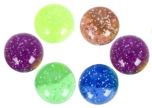 1.75&#034; Colorful Sparkly Glitter Bouncing Balls - 6 Pack