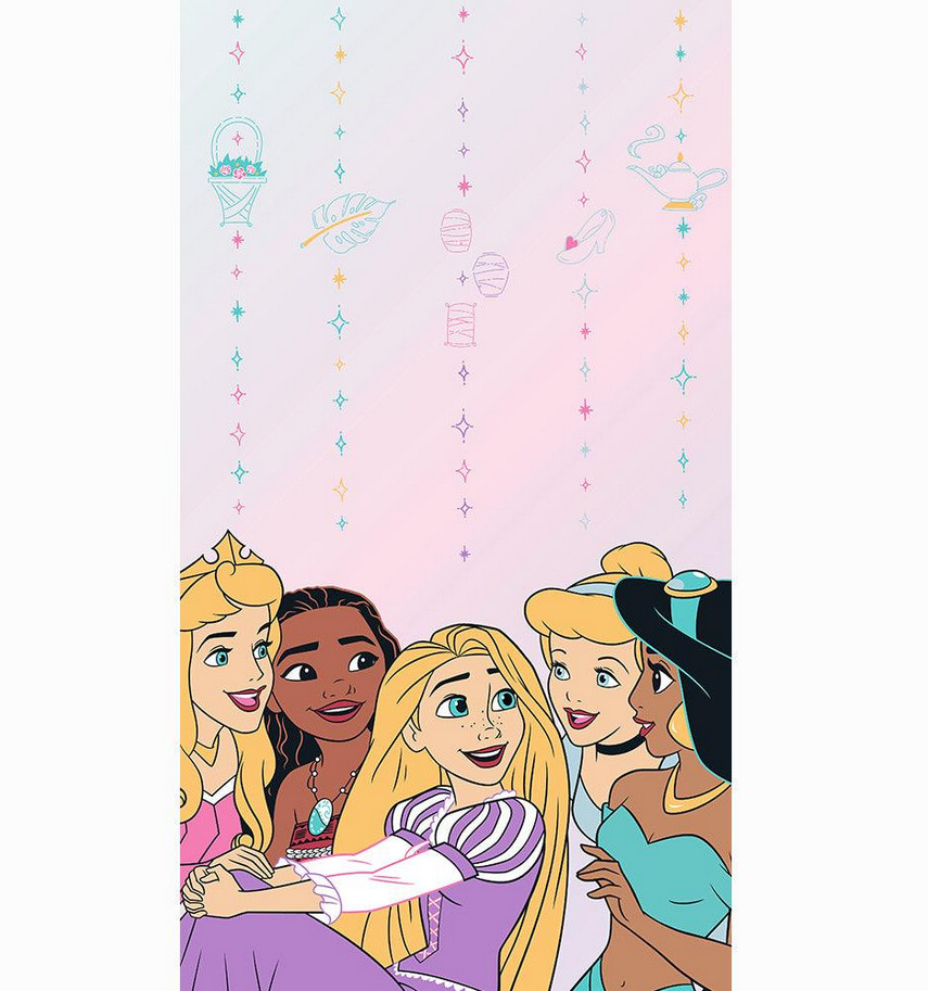 Oversized Beach Towel Princess  Girl Chat 40" x 72" for Kids Teens Adults Disney