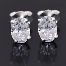 2Ct White Diamond Solitaire Studs-Great Luster  Sparkle-No Tarrif.