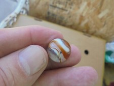 Vintage Caramel and White Clear Peltier Marble