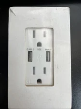 TruePower Electrical Outlet Receptacle with 2-High Power USB Ports