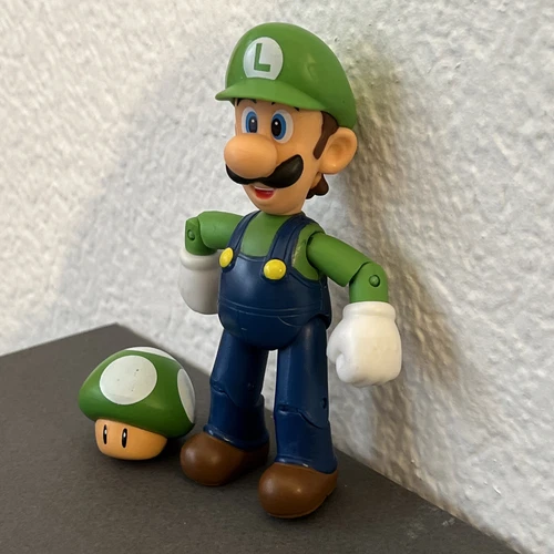 FIGURINE LUIGI TOUTE ARTICULÉE ET NUMÉROTÉE  OFFICEL NINTENDO + SON CHAMPIGNON
