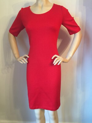 NWT St John Collection Dress Red Venetian Nouveau knit Women's 2