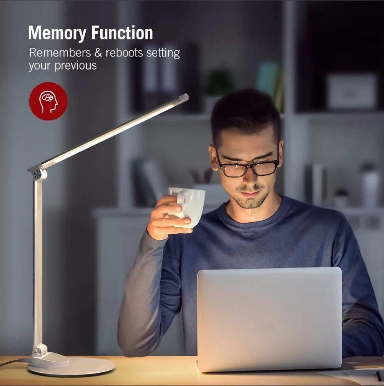 Lámpara de Escritorio 19 Lámpara de Metal con Puerto de Carga USB Foto 3 de 4