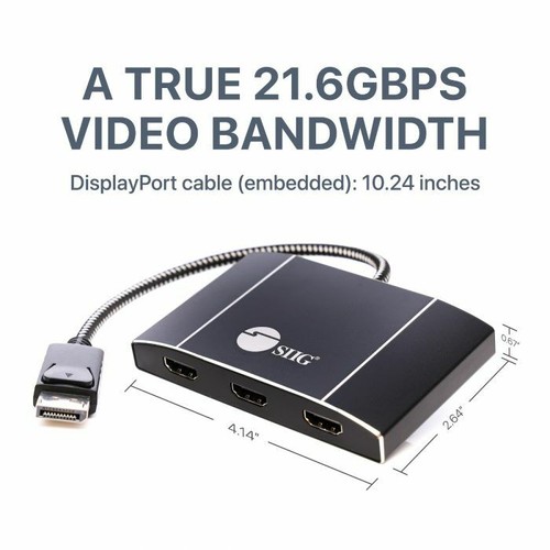Divisor de concentrador SIIG Triple 4K DisplayPort 1.4 a HDMI MST (CE-DP0Q11-S1) - Imagen 11 de 12