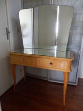Coiffeuse vintage avec miroir de l'année 1950 en très bon état