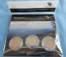 2014 AMERICA THE BEAUTIFUL Quarters 3 Coin Set - Shenandoah Park-U.S. Mint NIP