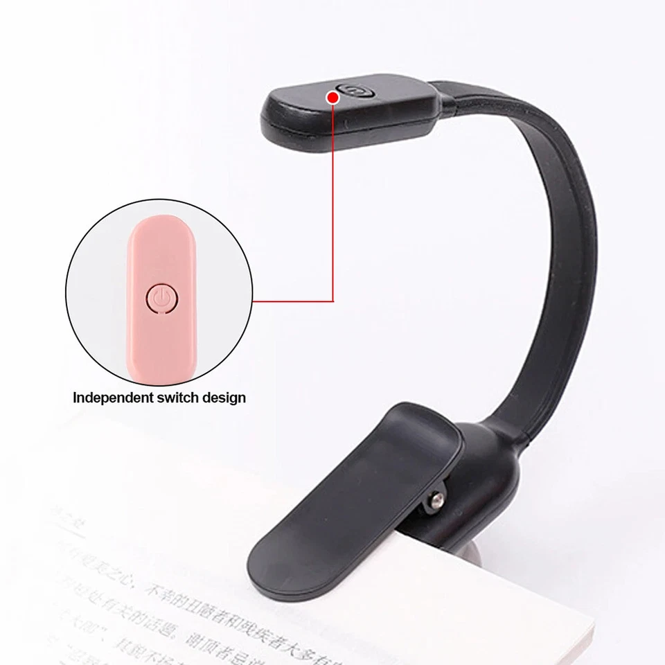 Mini Portable Clip-On Reading Lamp Book Light LED Night Light 3 Modes Brightness - image 3 of 4
