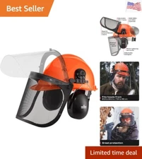 6-in-1 Industrial Chainsaw Helmet with Built-In Helmet Ear Protection, Mesh F...