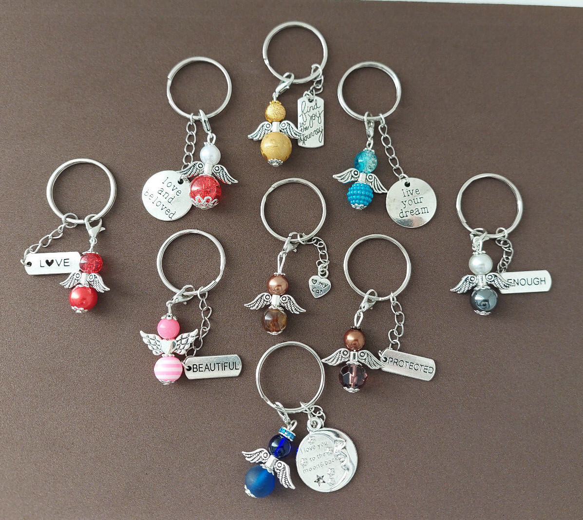Schutzengel Schlüsselanhänger -Geschenk -Mitbringsel -mit Spruch/ Wort Charm *