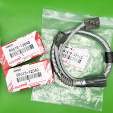 Genuine OEM Denso 2pcs Knock Sensor 89615-12040 & Harness 82219-07010 for Toyota