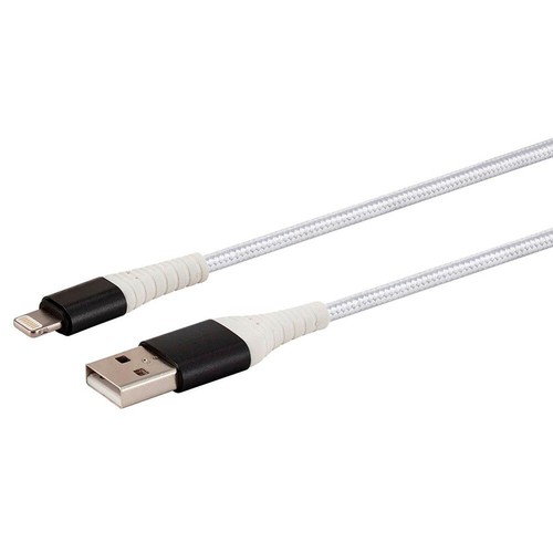 1.5FT 8 Pin For iPhone to USB-A Sync Data Charging Reinforced Braided Cord White - Picture 2 of 6