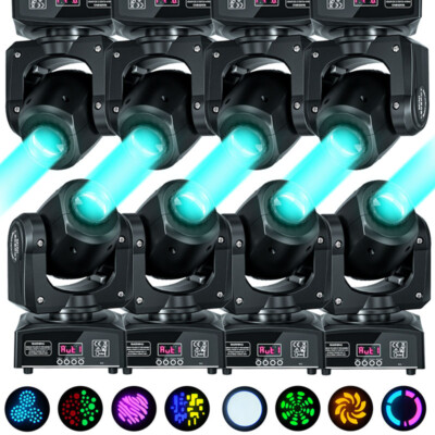 8PCS 120W Moving Head Stage Light RGBW LED DMX DJ Club Party Spot Beam Lights