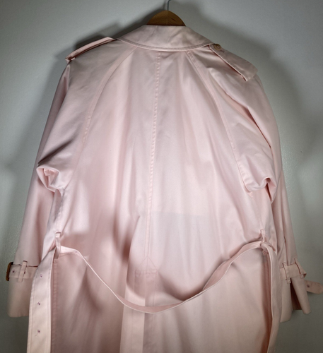 Vintage Women's BURBERRY'S Trench Coat Light Pink Long 6 B86D Belted Rain Mac - Picture 9 of 21