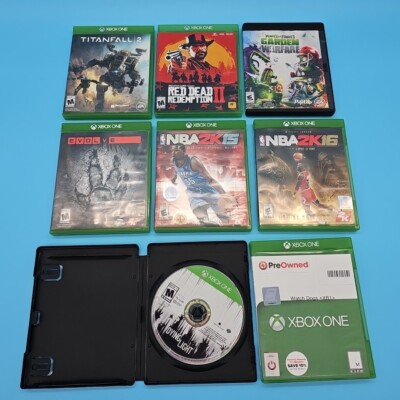 Lot XBOX ONE 8 Games Bundle- NBA 2K15, 2K16, TitanFall 2, Red Dead Redemption II