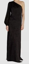 $2250 Johanna Ortiz Women's Black Paradise Found One-Shoulder Gown Dress Size 6