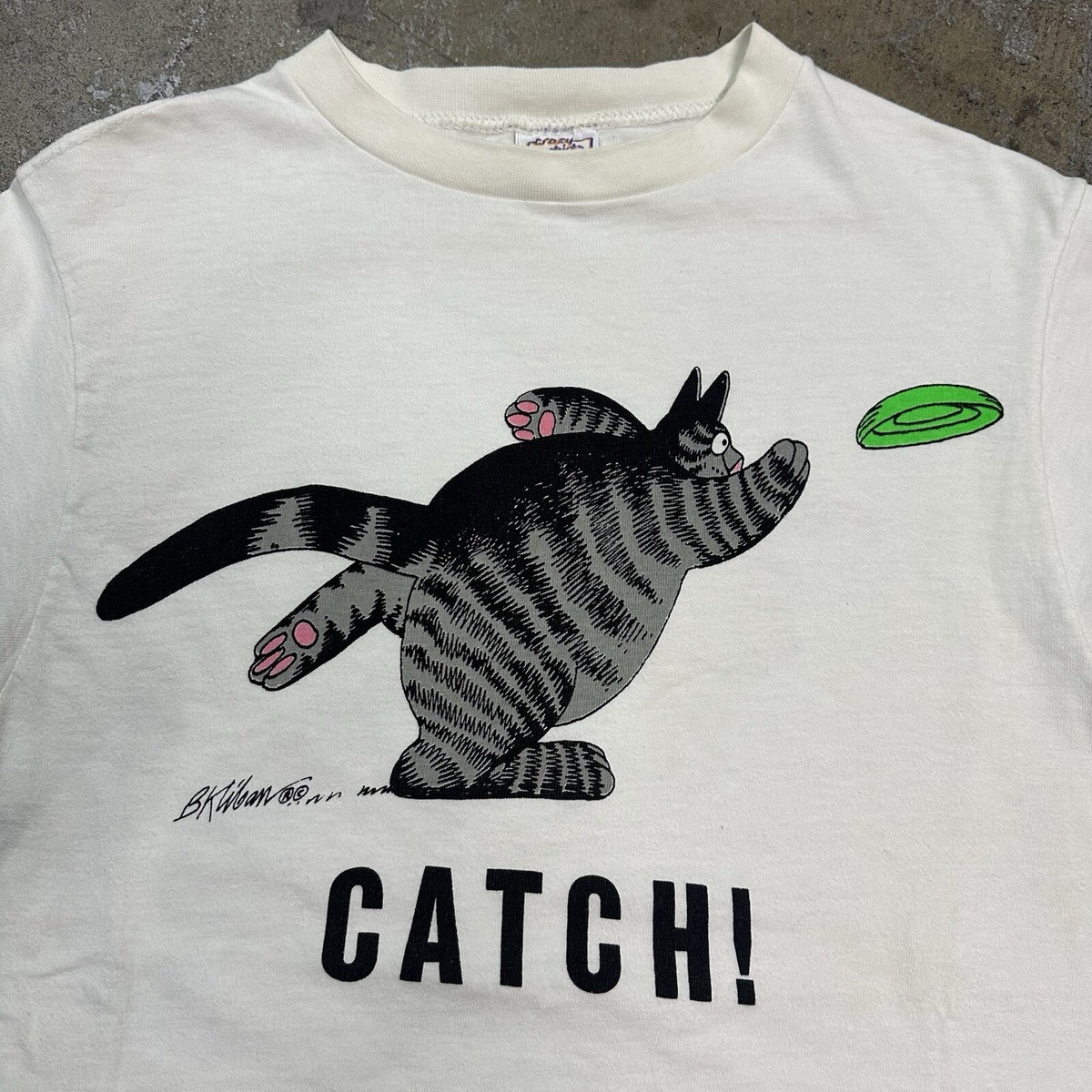 Vintage 90s Crazy Shirts B Kliban Cat Dog Fetch Catch T